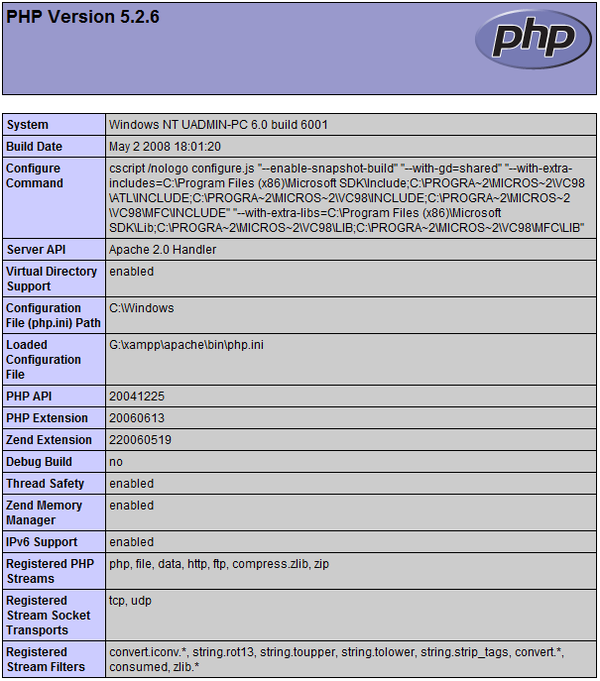 xampp-phpinfo