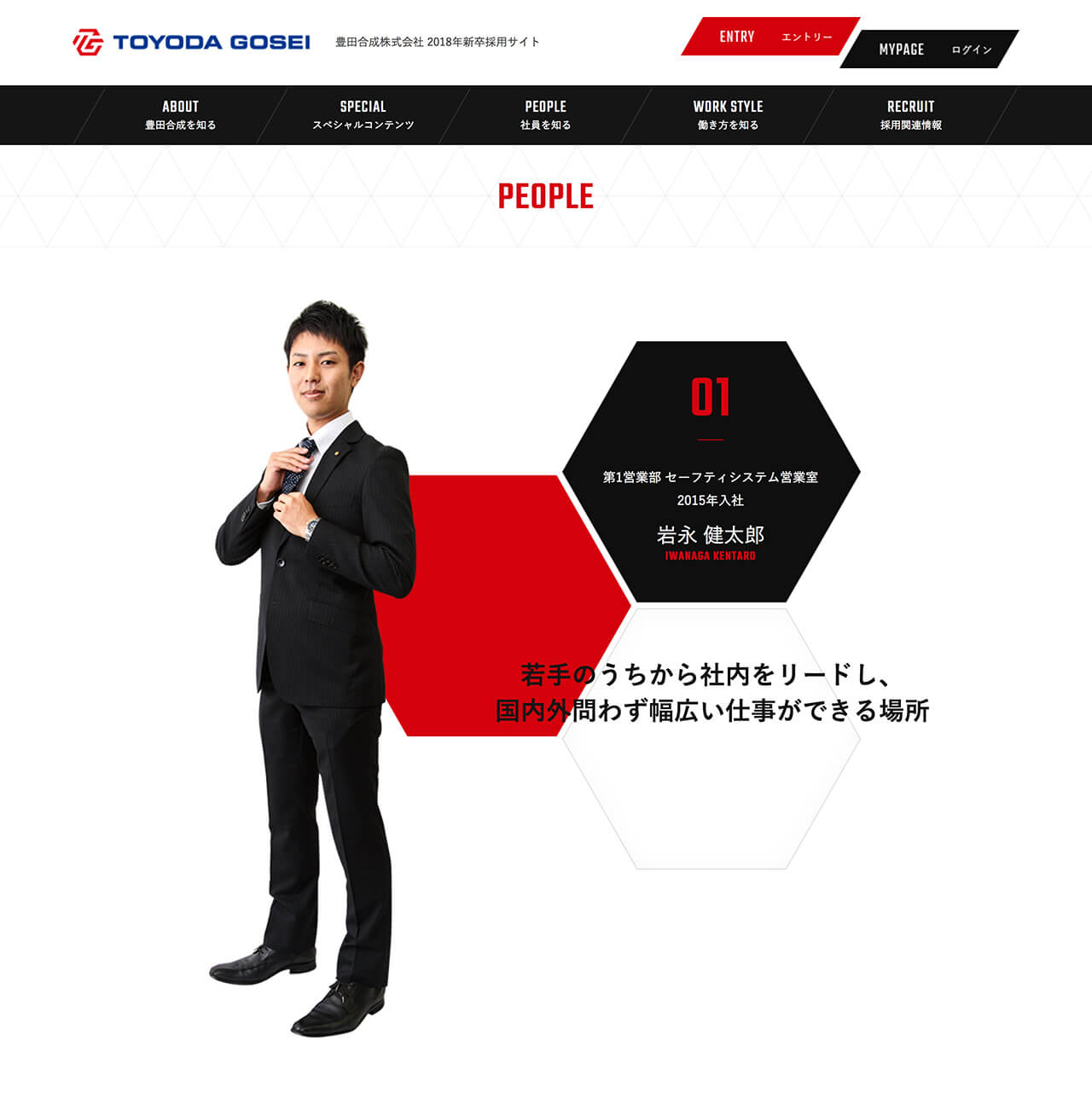 豊田合成 2018年 新卒採用サイト